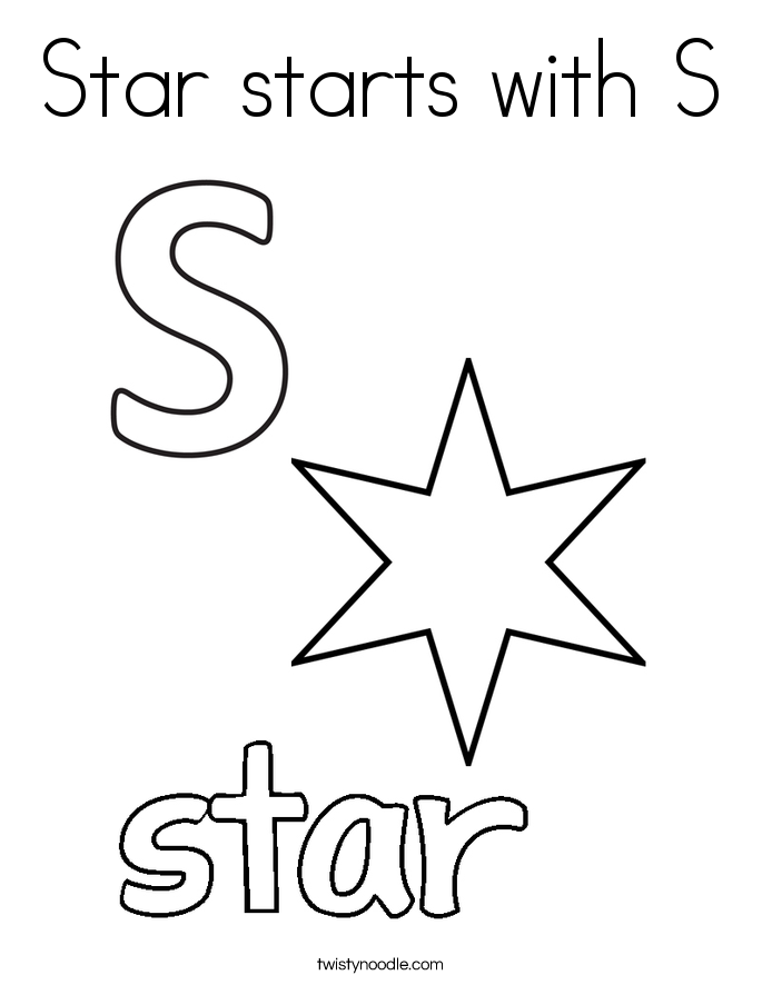 Star starts with S Coloring Page