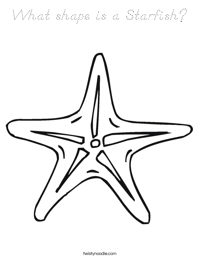 What shape is a Starfish? Coloring Page