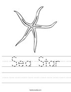 Sea Star Handwriting Sheet