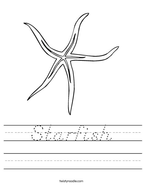 Skinny Starfish Worksheet