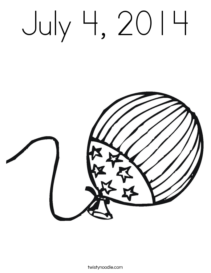 July 4, 2014 Coloring Page