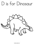 D is for Dinosaur Coloring Page