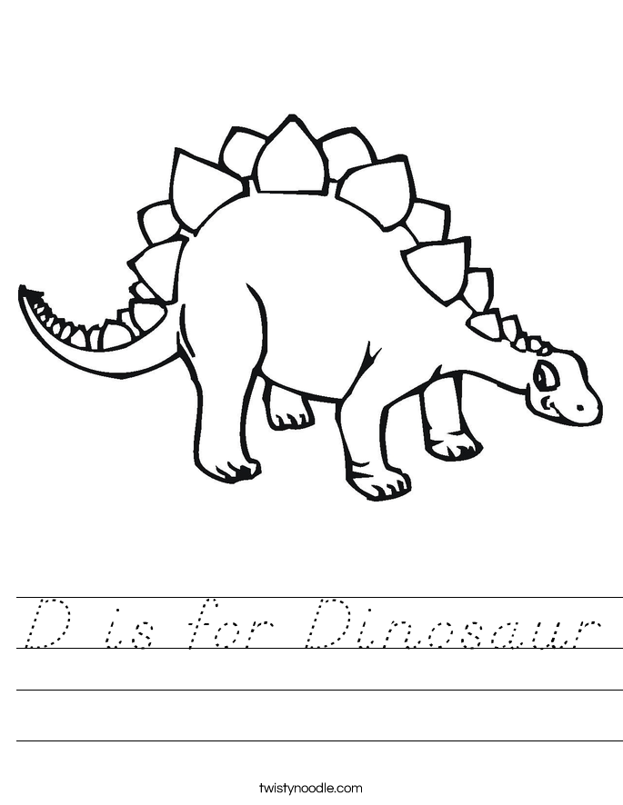 D is for Dinosaur Worksheet