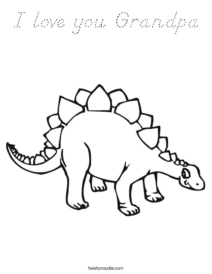 I love you Grandpa Coloring Page