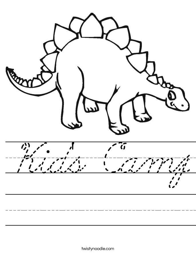 Kid's Camp Worksheet