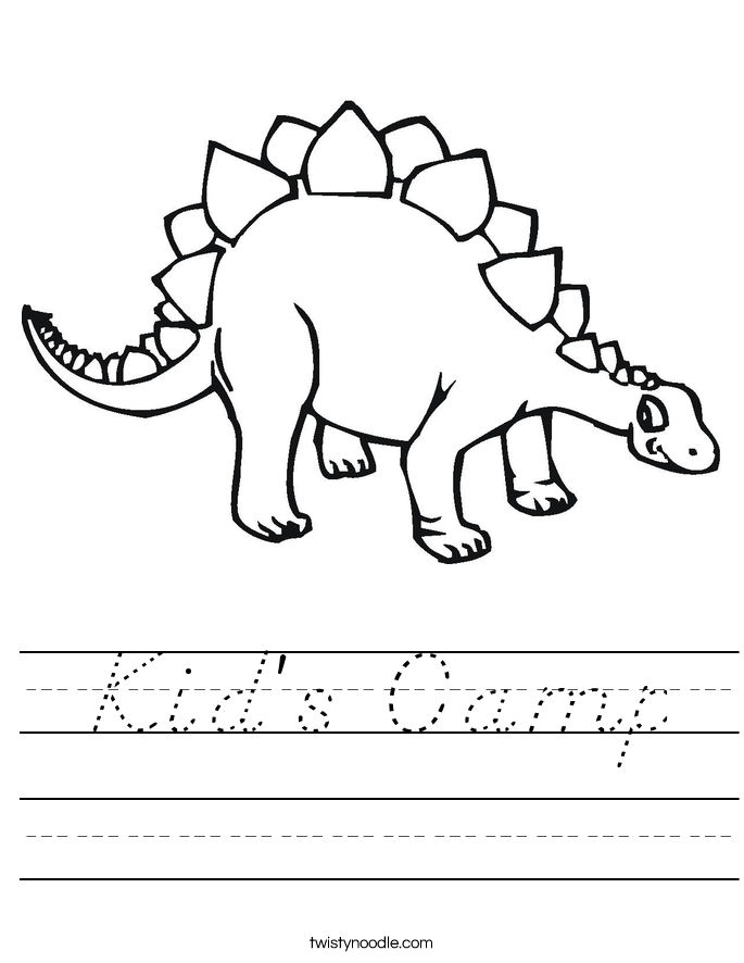 Kid's Camp Worksheet