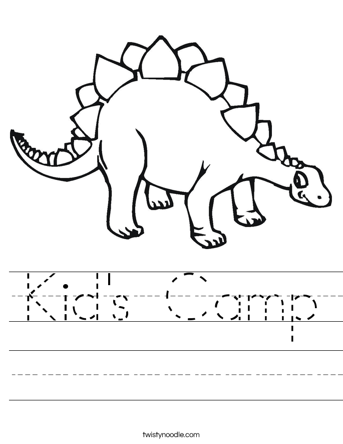 Kid's Camp Worksheet