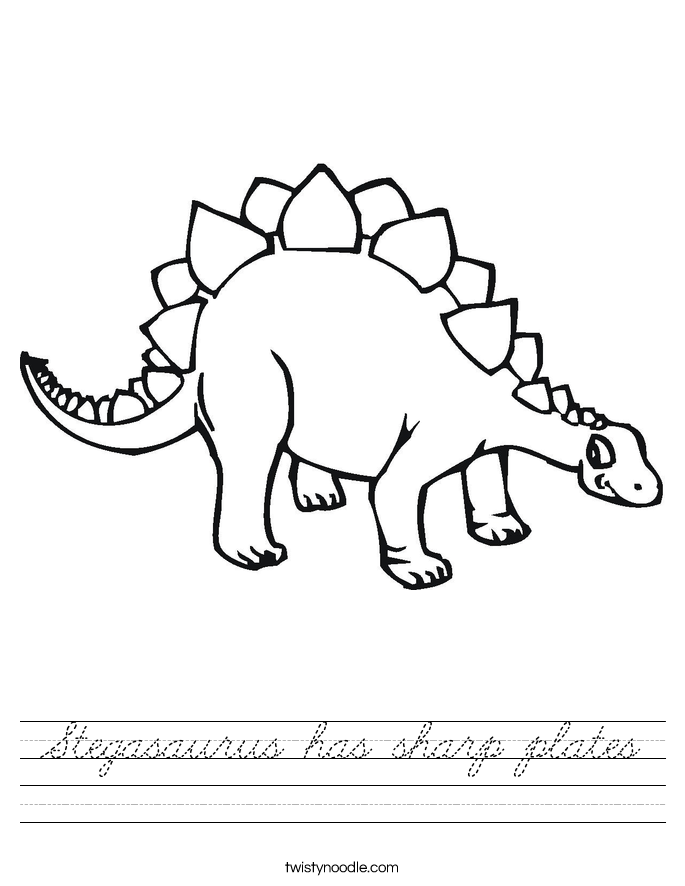 Stegasaurus has sharp plates Worksheet