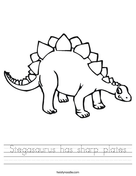 Stegasaurus Worksheet