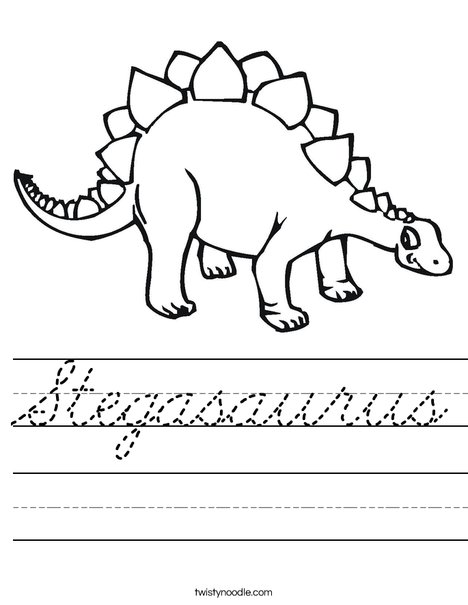 Stegasaurus Worksheet