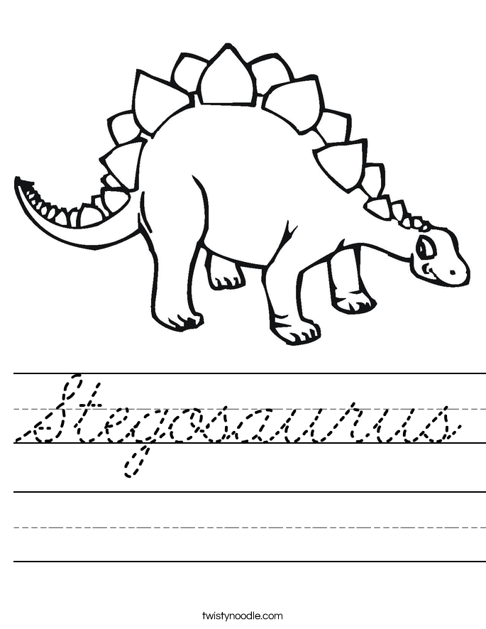 Stegosaurus Worksheet