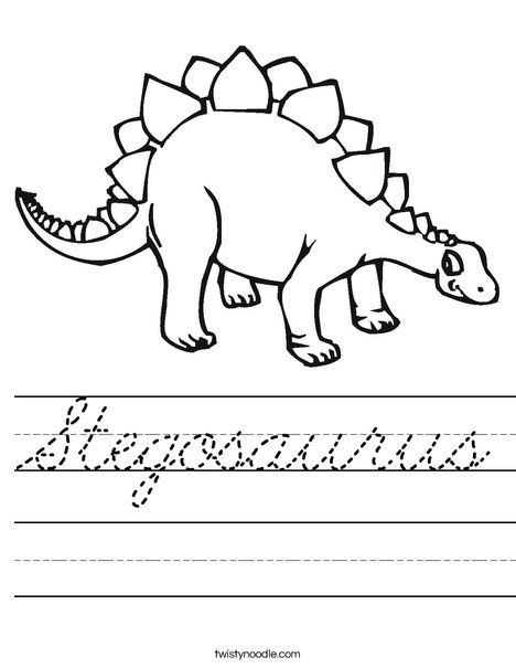 Stegasaurus Worksheet