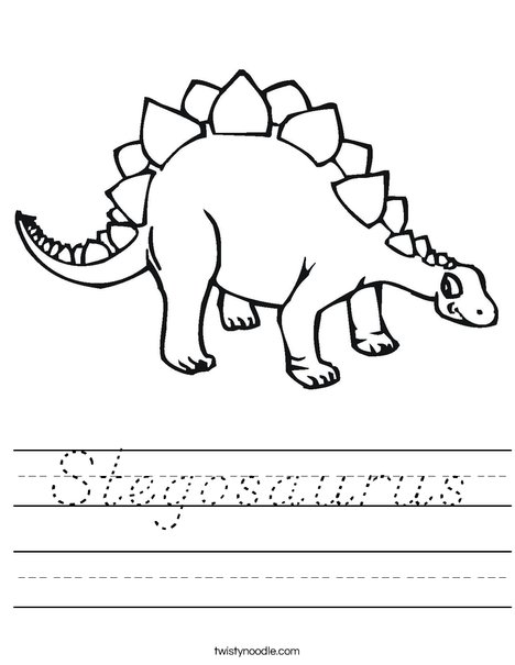 Stegasaurus Worksheet