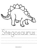 Stegosaurus Worksheet