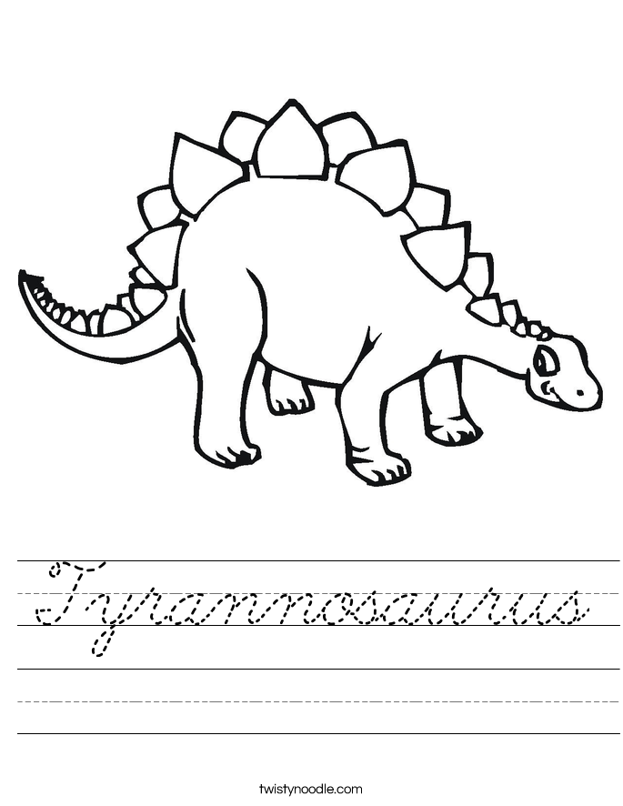 Tyrannosaurus Worksheet