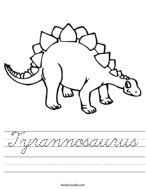 Stegasaurus Worksheet