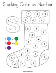 Stocking Color by Number Coloring Page