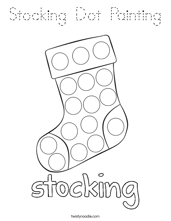 Stocking Dot Painting Coloring Page