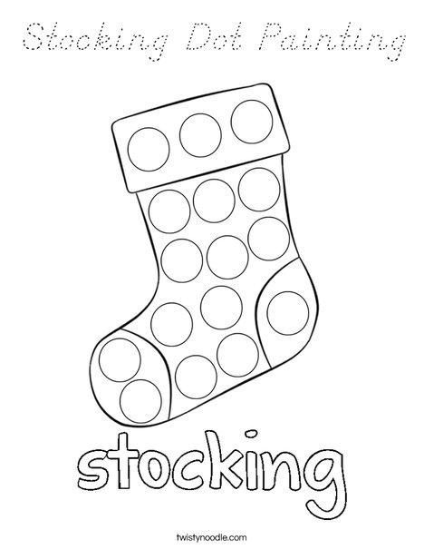 Stocking Dot Painting Coloring Page