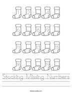 Stocking Missing Numbers Handwriting Sheet
