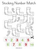 Stocking Number Match Coloring Page
