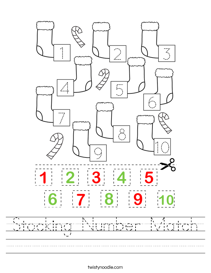 Stocking Number Match Worksheet