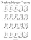 Stocking Number Tracing Coloring Page