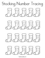 Stocking Number Tracing Coloring Page