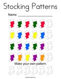 Stocking Patterns Coloring Page