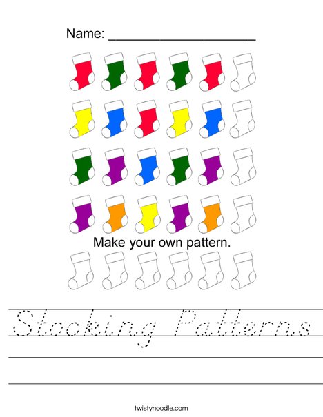 Stocking Patterns! Worksheet