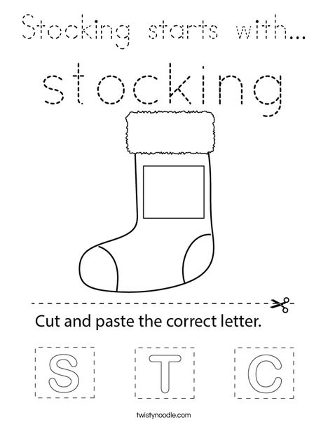 Stocking starts with... Coloring Page