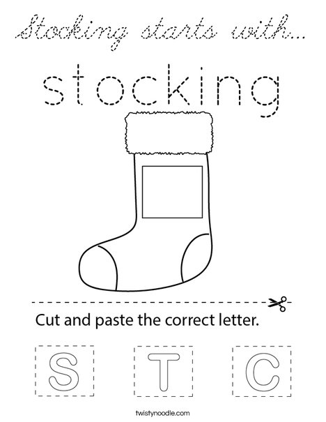 Stocking starts with... Coloring Page