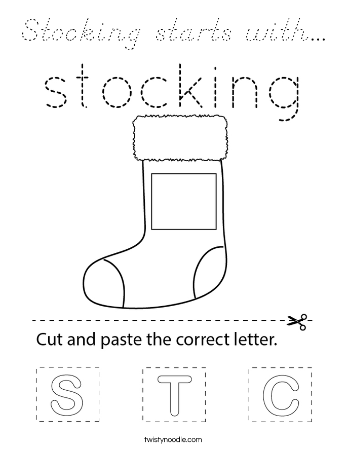 Stocking starts with... Coloring Page