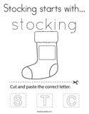 Stocking starts with Coloring Page