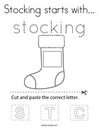 Stocking starts with Coloring Page