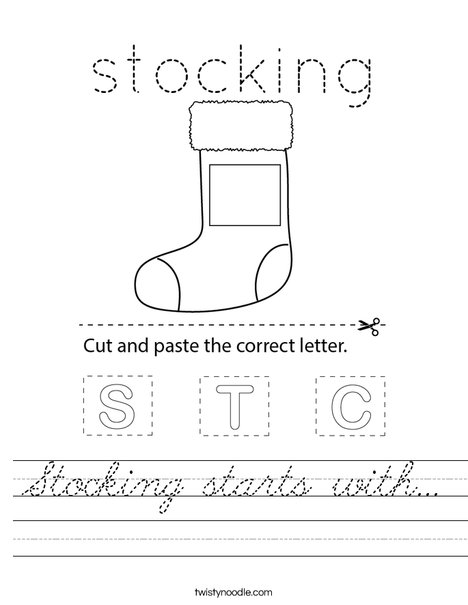 Stocking starts with... Worksheet