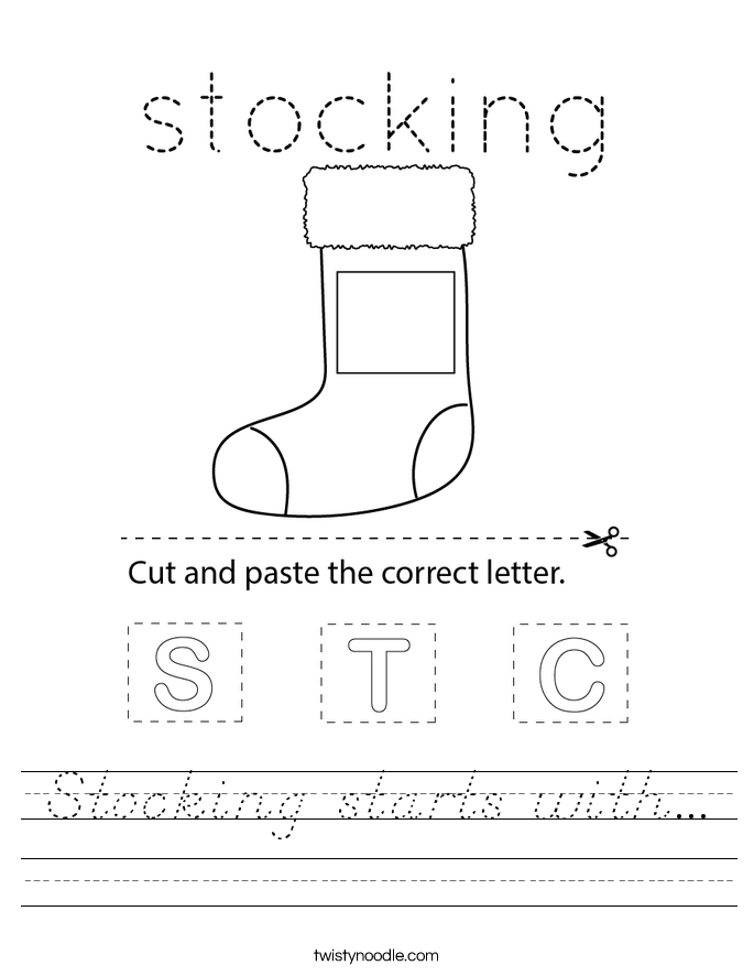 Stocking starts with... Worksheet