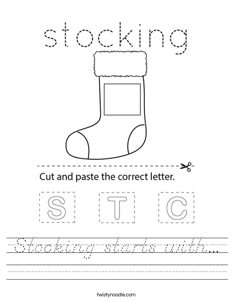 Stocking starts with... Worksheet