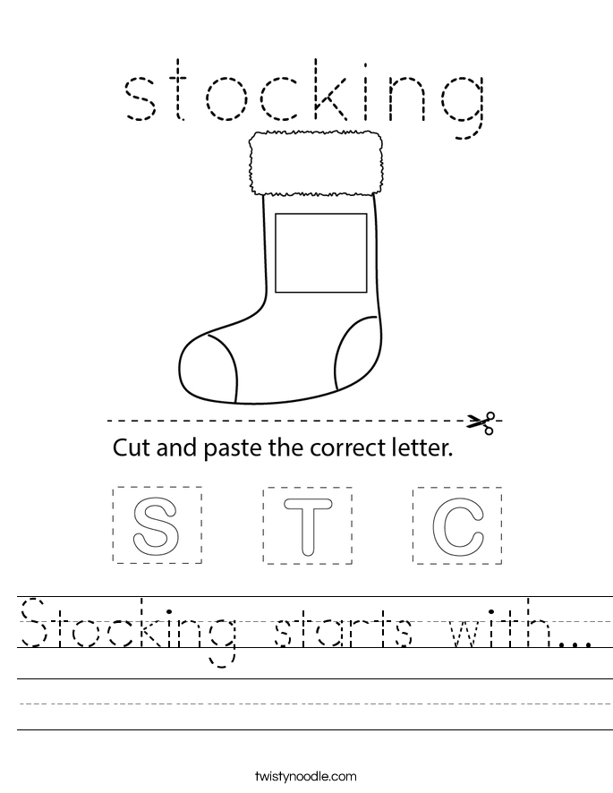 Stocking Starts With Worksheet Twisty Noodle Stocking Starts With Worksheet Twisty Noodle