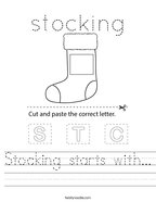 Stocking starts with Handwriting Sheet