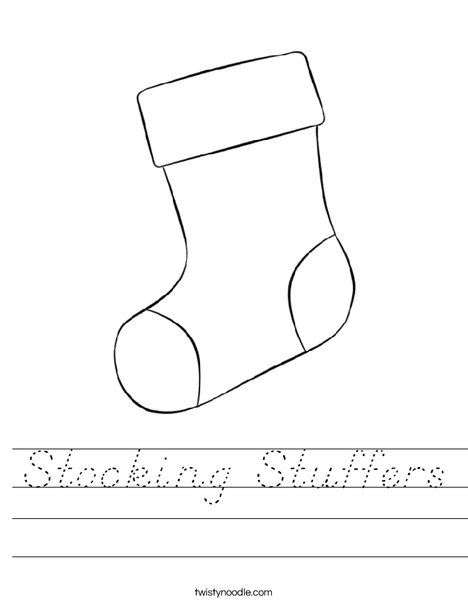 Download Stocking Stuffers Worksheet - D'Nealian - Twisty Noodle