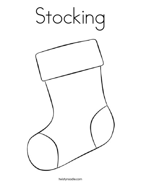 Stocking Coloring Page - Twisty Noodle