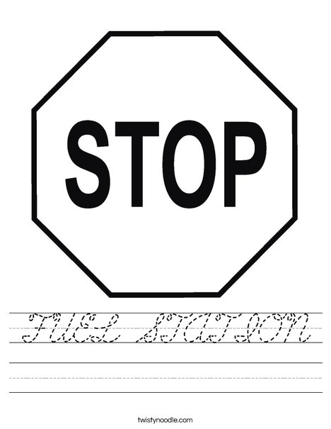 Stop Sign Worksheet