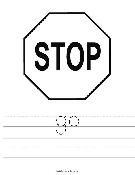 Stop Sign Worksheet