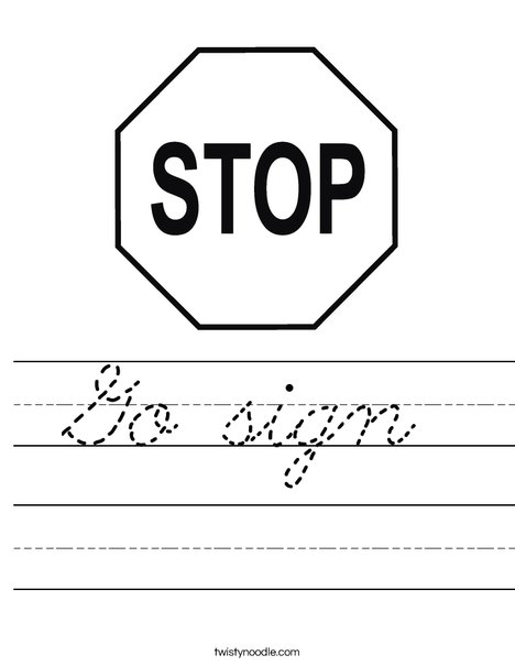 Stop Sign Worksheet