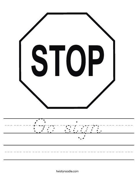 Stop Sign Worksheet