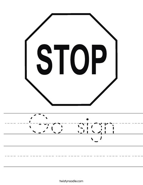 Stop Sign Worksheet