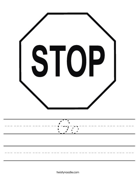 Stop Sign Worksheet