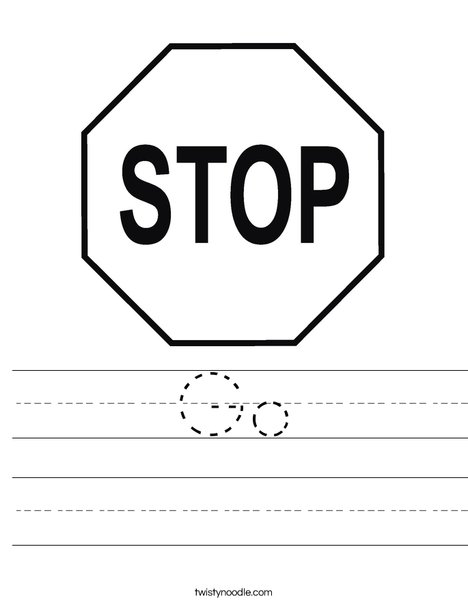 Stop Sign Worksheet