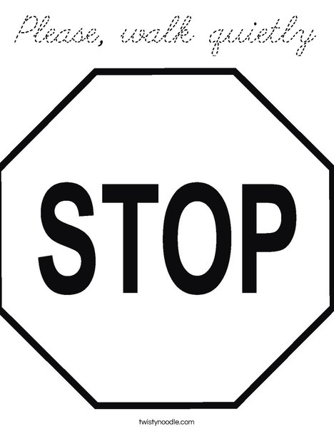 Stop Sign Coloring Page